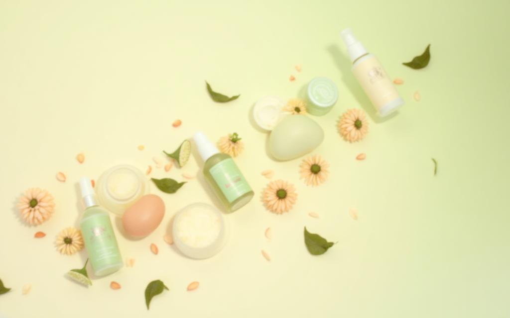 Beautiful display of Blossom Beauty handmade cosmetic products