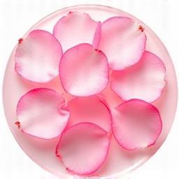Rose petals and water